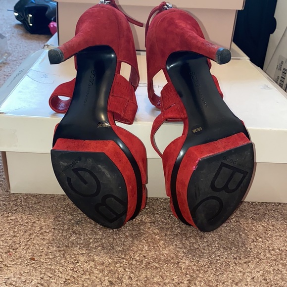 BCBG Kruz Oxblood Red Suede Heels - Picture 9 of 11